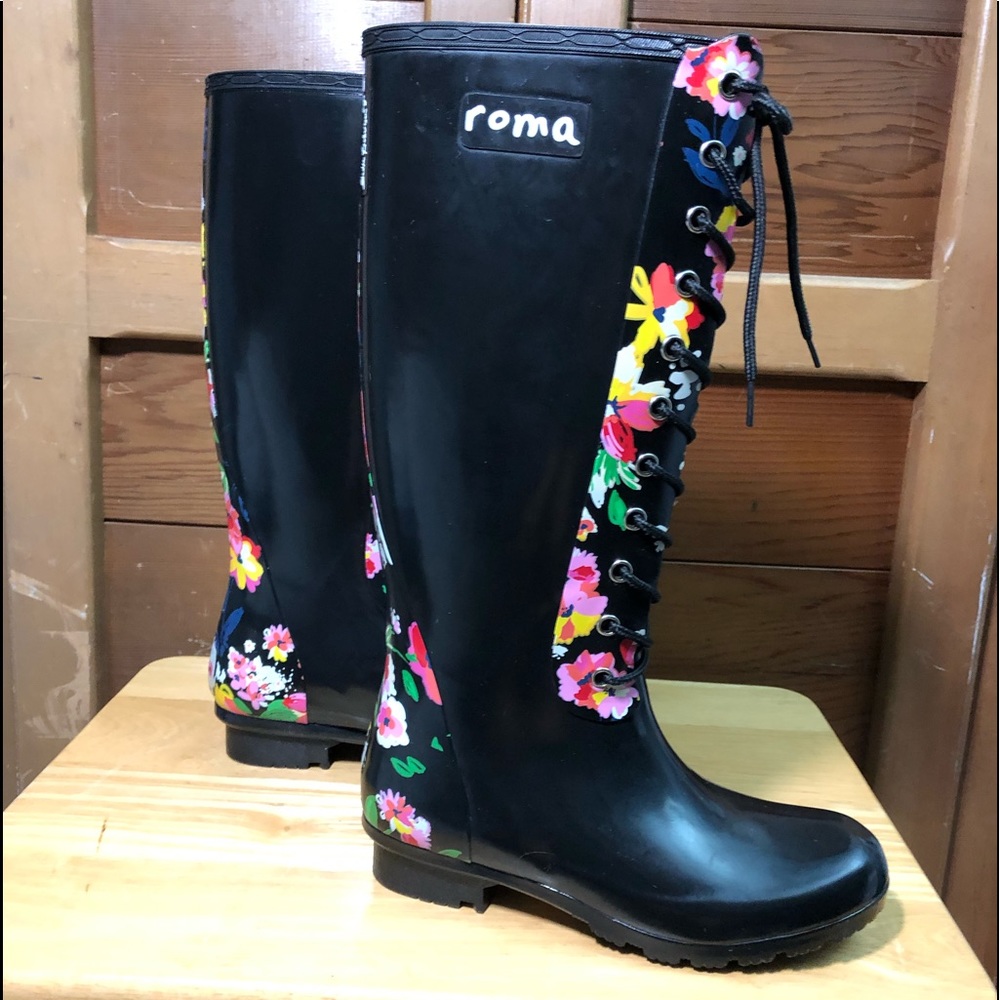 ROMA OPINCA Floral Rain Boots 📍NWOT📍
